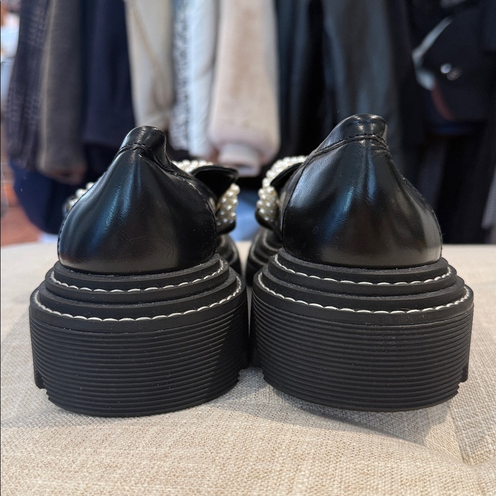 Charles & Keith Black Loafers with Pearl Accent - Picture 2 of 6
